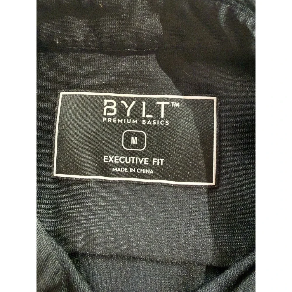 Bylt Premium Basics Executive Fit Short Sleeve Button Up Men's Size M Black - Picture 6 of 6
